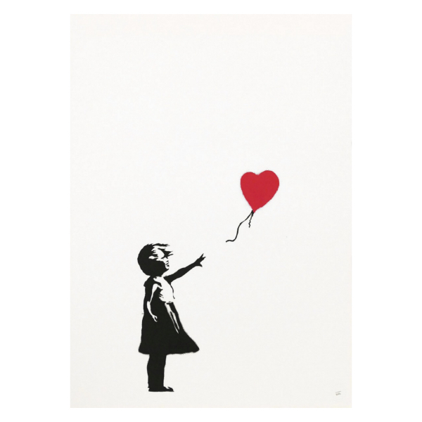 banksy 「Girl with balloon」 リサイクル紙にシルクスクリーン 70×50cm