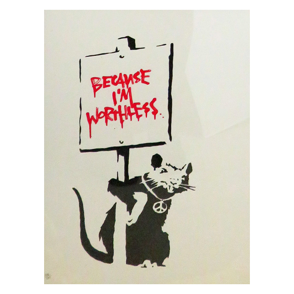 banks「Because I’m worthless(red)」
                                     シルクスクリーン 50×35cm