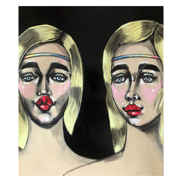 MIWAEL 「Fairy Audition」アクリル絵具等 45.5×38cm